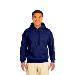 Men’s blue pocket hoodie with drawstrings